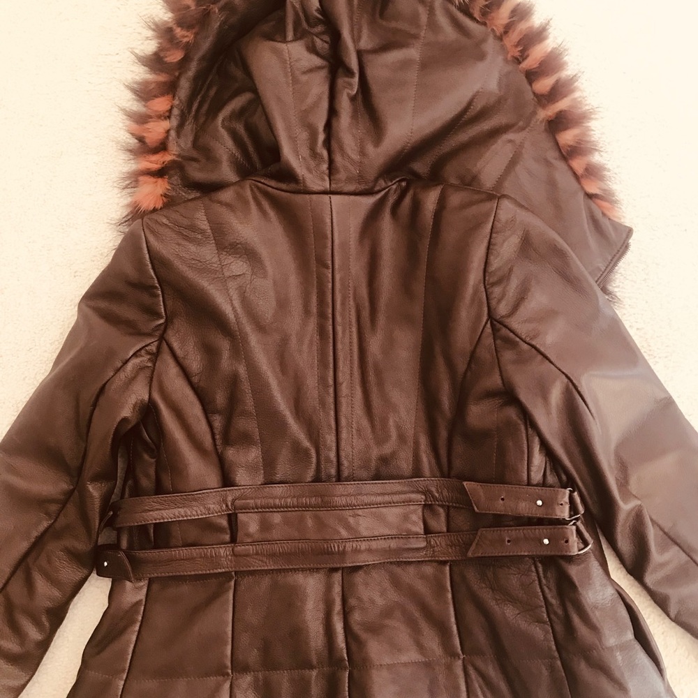 🔥✨Anna Biagini Brown/Faux Fur Leather Coat✨🔥🔥🔥🔥🔥🔥🔥🔥 - Picture 6 of 8